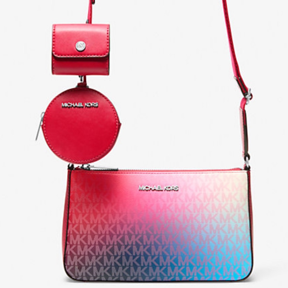 MICHAEL KORS Jet Set Sm Ombré Signature Logo Crossbody Case Apple Airpods Pro